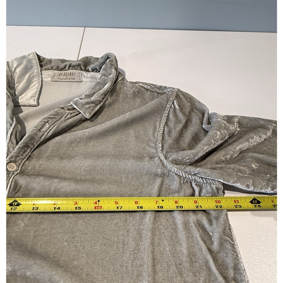 CP Shades + Garnet Hill Romy Velvet Silk Button Down Shirt Sz L Holiday USA $378 - Picture 8 of 11